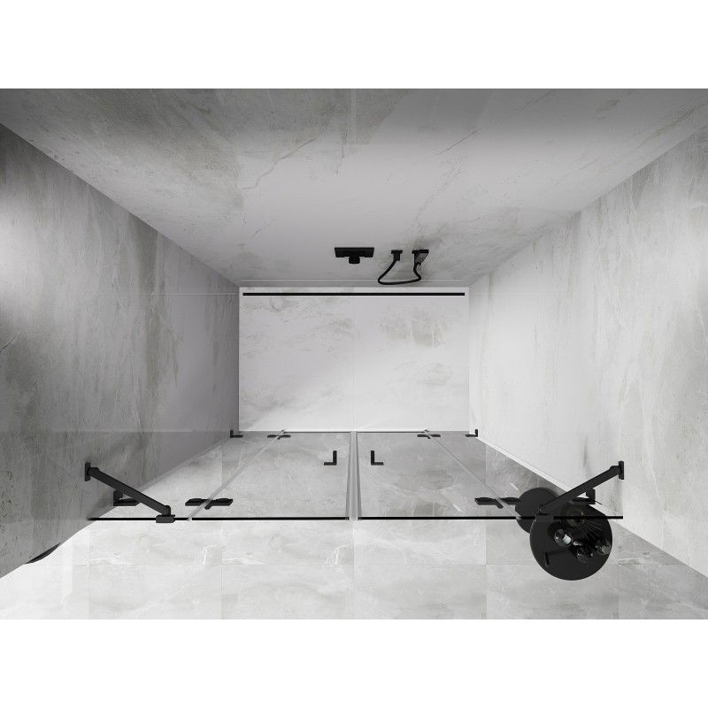 Mexen Lunar Duo shower door, pivot 150 cm, transparent, gun metal - 834D-150-000-95-00