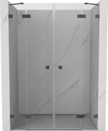 Mexen Lunar Duo hinged shower doors 160 cm, transparent, gun metal - 834D-160-000-95-00
