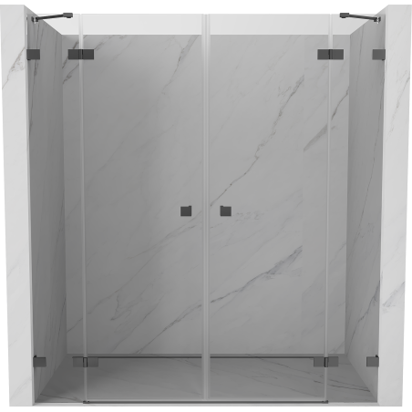 Mexen Lunar Duo Shower Doors Swing 170 cm, Transparent, Gun Metal - 834D-170-000-95-00