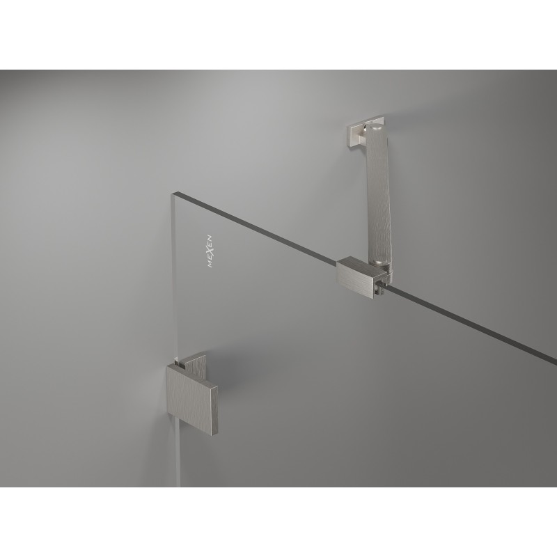 Mexen Lunar Duo Shower Doors Hinged 150 cm, Transparent, Brushed Nickel - 834D-150-000-97-00