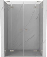 Mexen Lunar Duo Shower Doors Hinged 150 cm, Transparent, Brushed Nickel - 834D-150-000-97-00