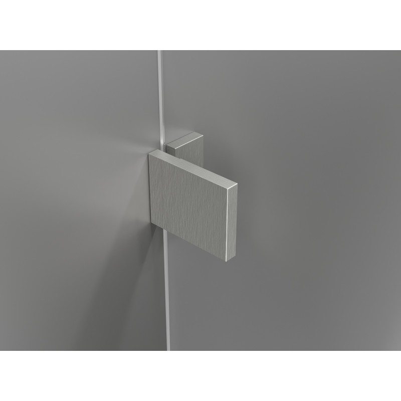 Mexen Lunar Duo 180 cm Hinged Shower Doors, Transparent, Brushed Nickel - 834D-180-000-97-00