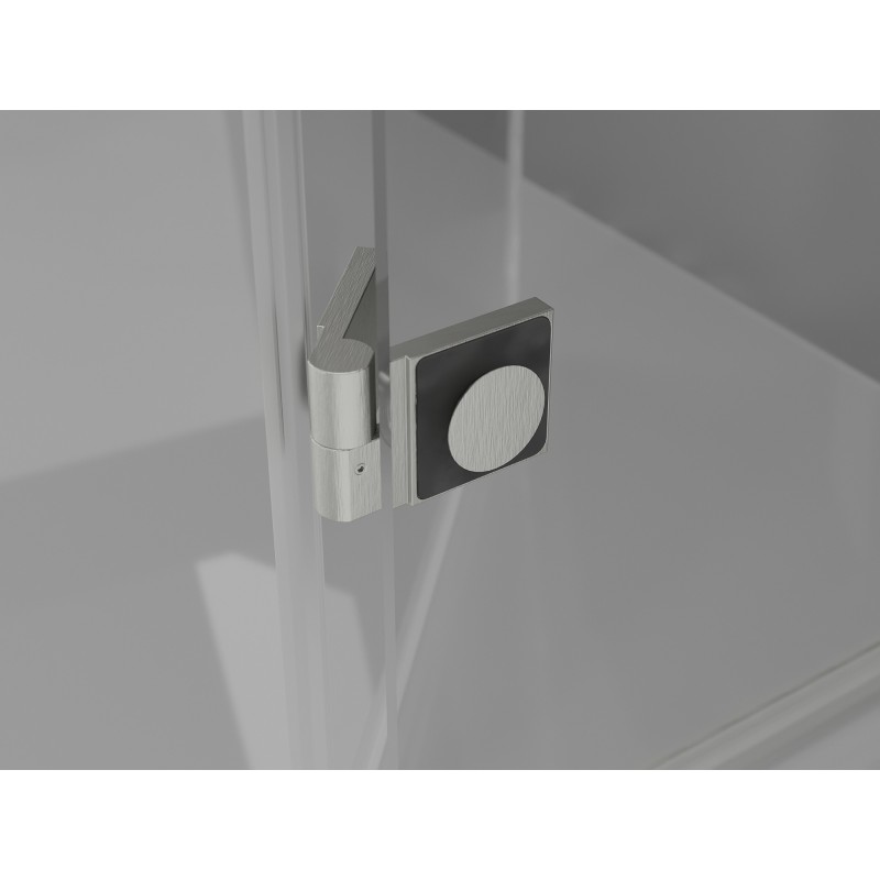 Mexen Lunar Duo 180 cm Hinged Shower Doors, Transparent, Brushed Nickel - 834D-180-000-97-00