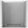 Mexen Lunar Duo 190 cm Hinged Shower Door, Transparent, Brushed Nickel - 834D-190-000-97-00