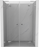 Mexen Lunar L Duo shower doors pivot 140 cm, transparent, chrome - 834DL-140-000-01-00