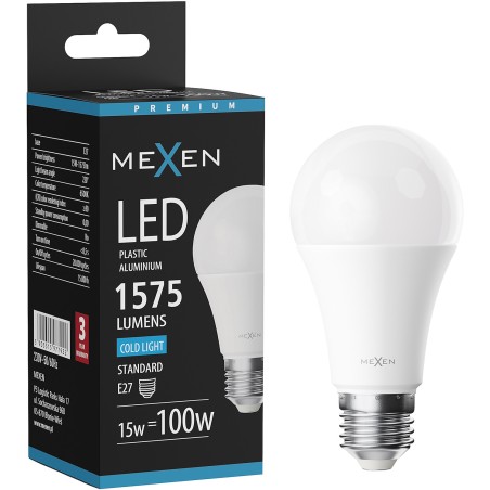 Mexen Nova LED Bulb E27, A60, 15W, Cool - 6500K, 1575 lm - L100-E27-1565-01
