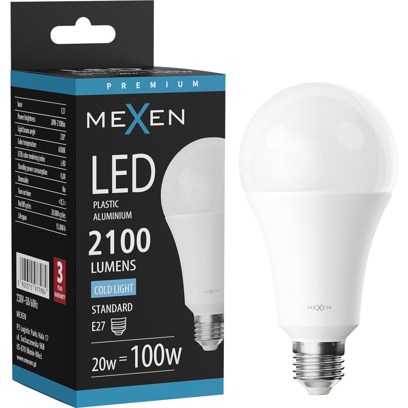 Mexen Nova LED Bulb E27, A70, 20W, Cool - 6500K, 2100 lm - L100-E27-2065-01