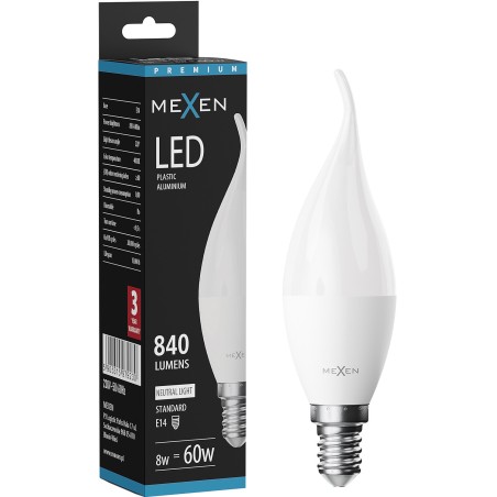 Mexen Nova LED Bulb Flame E14, C37, 8W, Neutral - 4000K, 840 lm - L106-E14-0840-01