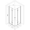 Mexen Lima Duo folding shower cubicle 100 x 80 cm, Transparent, Chrome - 856-100-080-02-00