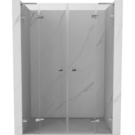 Mexen Lunar L Duo 150 cm Hinged Shower Door, Transparent, Chrome - 834DL-150-000-01-00