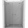 Mexen Lunar L Duo 150 cm Hinged Shower Door, Transparent, Chrome - 834DL-150-000-01-00