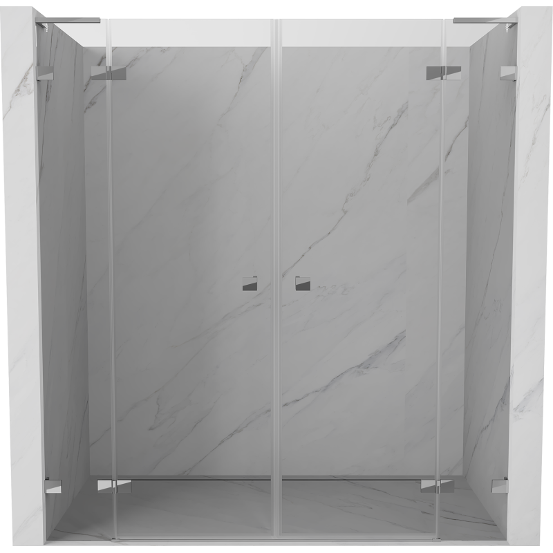 Mexen Lunar L Duo pivot shower doors 170 cm, transparent, chrome - 834DL-170-000-01-00