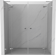 Mexen Lunar L Duo shower door hinged 180 cm, transparent, chrome - 834DL-180-000-01-00