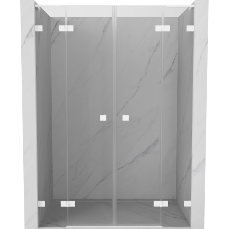 Mexen Lunar L Duo 160 cm Swing Shower Door, Transparent, White - 834DL-160-000-20-00