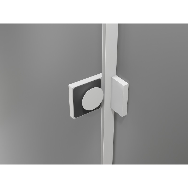 Mexen Lunar L Duo Hinged Shower Doors 190 cm, Transparent, White - 834DL-190-000-20-00