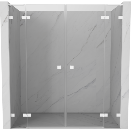 Mexen Lunar L Duo Hinged Shower Doors 190 cm, Transparent, White - 834DL-190-000-20-00