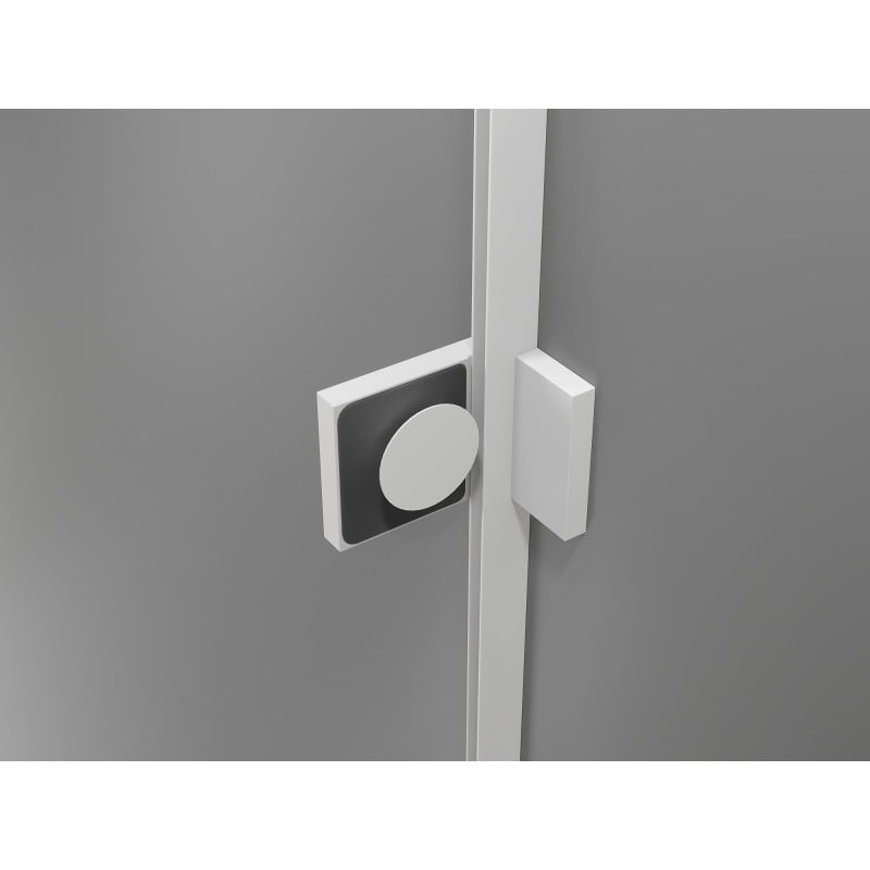 Mexen Lunar L Duo shower door hinged 200 cm, transparent, white - 834DL-200-000-20-00