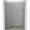 Mexen Lunar L Duo Swing Shower Door 150 cm, Transparent, Gold - 834DL-150-000-50-00