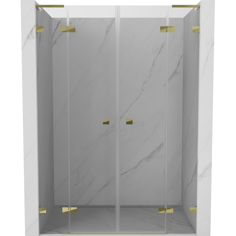 Mexen Lunar L Duo Shower Doors Swing 160 cm, Transparent, Gold - 834DL-160-000-50-00
