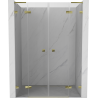 Mexen Lunar L Duo Shower Doors Swing 160 cm, Transparent, Gold - 834DL-160-000-50-00
