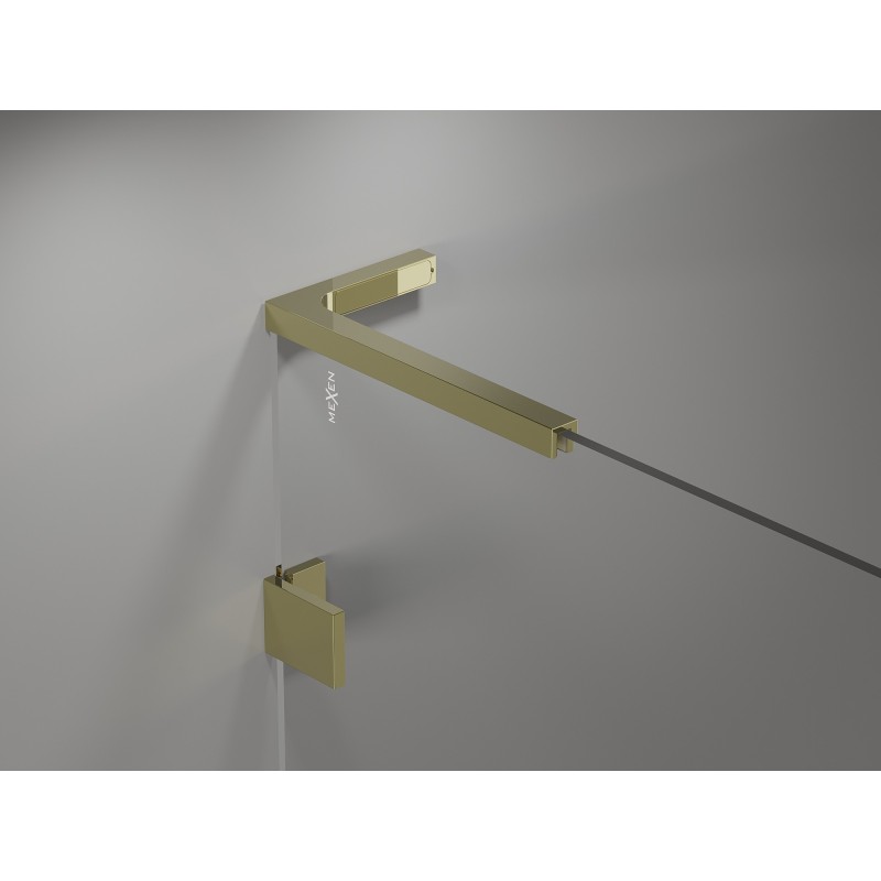 Mexen Lunar L Duo shower door 200 cm, transparent, gold - 834DL-200-000-50-00