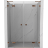 Mexen Lunar L Duo swing shower doors 150 cm, transparent, rose gold - 834DL-150-000-60-00