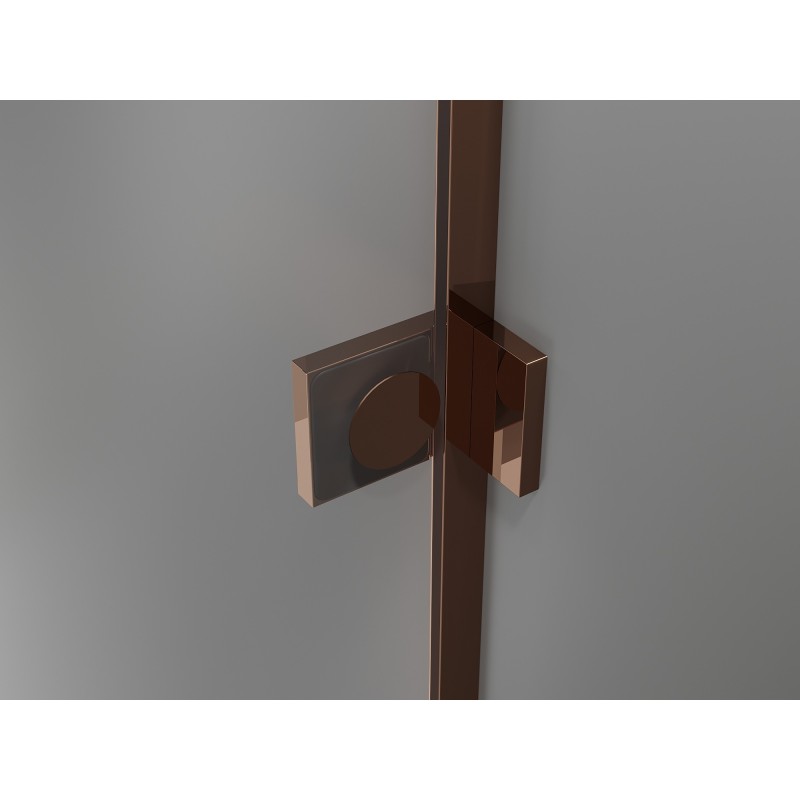 Mexen Lunar L Duo 160 cm Hinged Shower Doors, Transparent, Rose Gold - 834DL-160-000-60-00