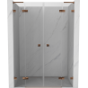 Mexen Lunar L Duo 160 cm Hinged Shower Doors, Transparent, Rose Gold - 834DL-160-000-60-00