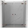 Mexen Lunar L Duo pivot shower doors 180 cm, transparent, rose gold - 834DL-180-000-60-00