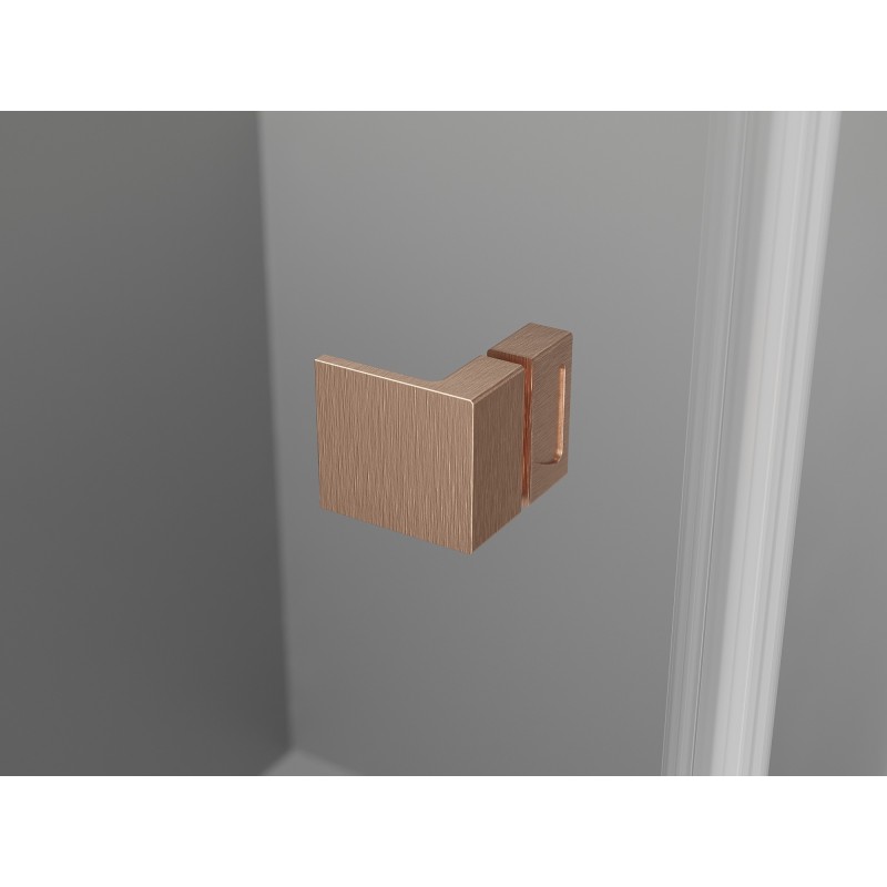 Mexen Lunar L Duo hinged shower doors 140 cm, transparent, brushed copper - 834DL-140-000-65-00