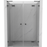 Mexen Lunar L Duo hinged shower door 140 cm, transparent, brushed gun gray - 834DL-140-000-66-00