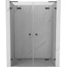Mexen Lunar L Duo Hinged Shower Door 150 cm, Transparent, Brushed Gun Gray - 834DL-150-000-66-00