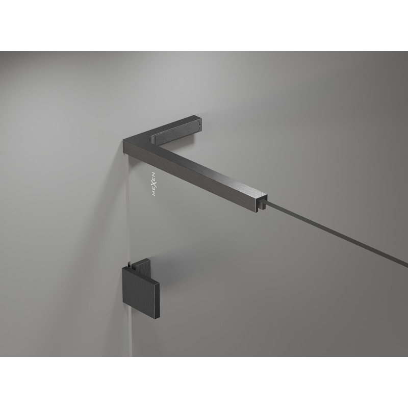 Mexen Lunar L Duo Hinged Shower Doors 170 cm, Transparent, Brushed Gun Gray - 834DL-170-000-66-00