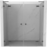 Mexen Lunar L Duo Shower Door Hinged 180 cm, Transparent, Brushed Gun Gray - 834DL-180-000-66-00