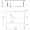 Mexen Pedro 1-compartment granite sink 560 x 460 mm, Black/Gold metallic, siphon Gold - 6508561000-75-G