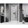 Mexen Lunar L Duo 150 cm Hinged Shower Door, Transparent, Black - 834DL-150-000-70-00