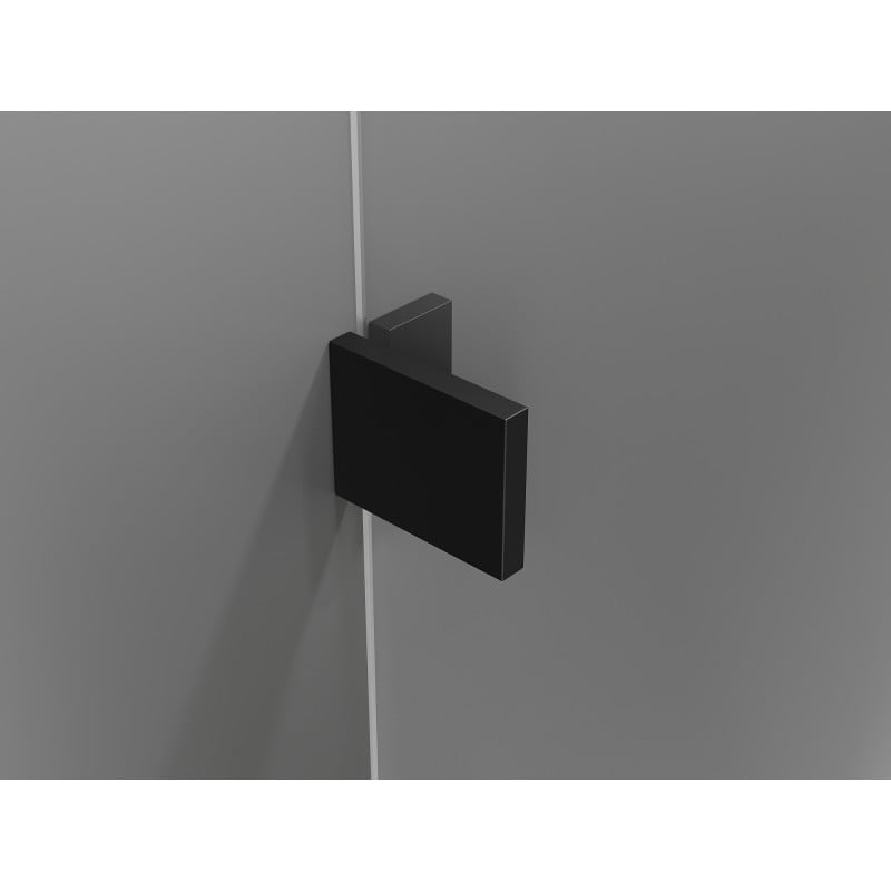 Mexen Lunar L Duo 150 cm Hinged Shower Door, Transparent, Black - 834DL-150-000-70-00