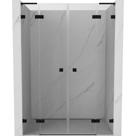 Mexen Lunar L Duo 160 cm Swing Shower Door, Transparent, Black - 834DL-160-000-70-00
