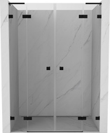 Mexen Lunar L Duo 160 cm Swing Shower Door, Transparent, Black - 834DL-160-000-70-00
