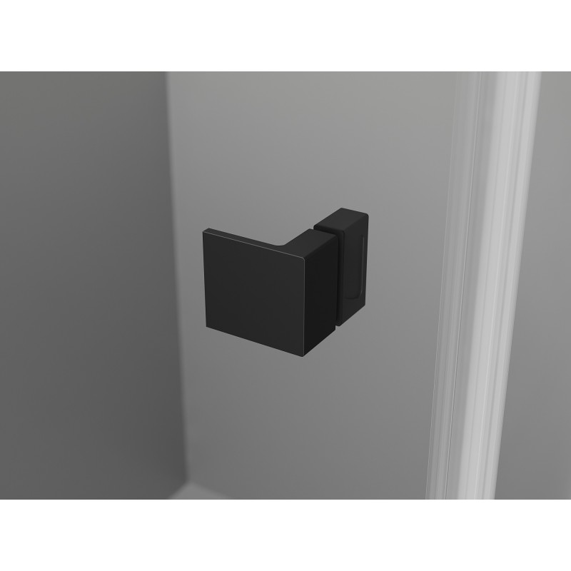 Mexen Lunar L Duo 200 cm Hinged Shower Door, Transparent, Black - 834DL-200-000-70-00