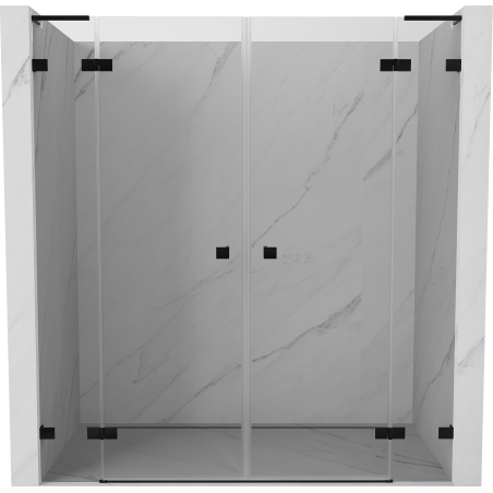 Mexen Lunar L Duo 200 cm Hinged Shower Door, Transparent, Black - 834DL-200-000-70-00