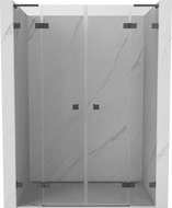 Mexen Lunar L Duo swing shower doors 150 cm, transparent, gun metal - 834DL-150-000-95-00