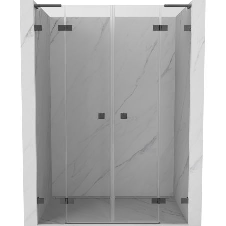 Mexen Lunar L Duo hinged shower doors 160 cm, transparent, gun metal - 834DL-160-000-95-00