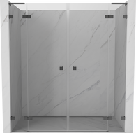 Mexen Lunar L Duo Hinged Shower Doors 170 cm, Transparent, Gun Metal - 834DL-170-000-95-00