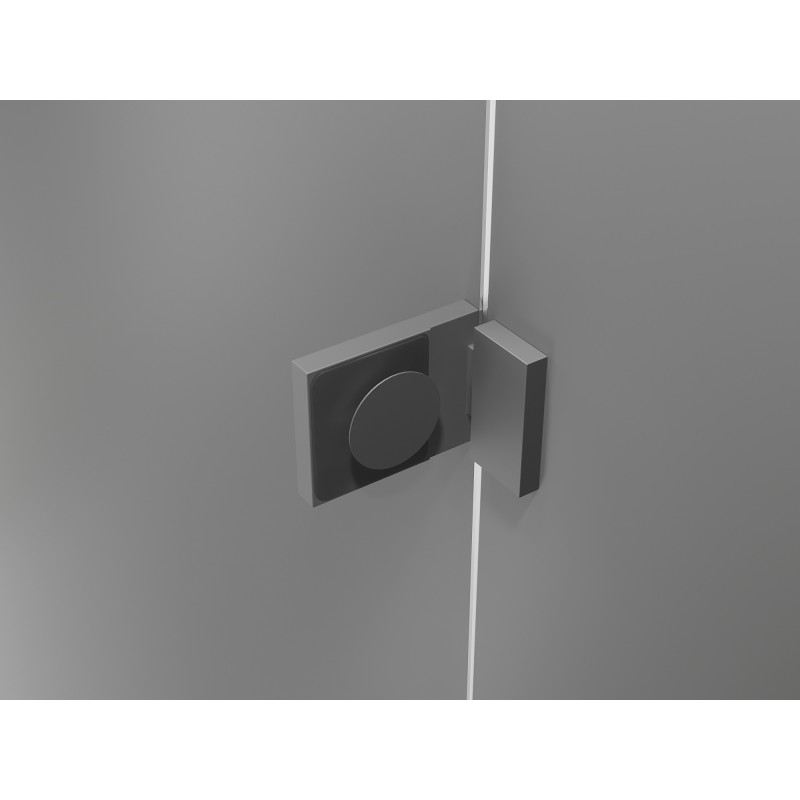 Mexen Lunar L Duo 180 cm Hinged Shower Door, Transparent, Gun Metal - 834DL-180-000-95-00