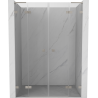 Mexen Lunar L Duo 140 cm Hinged Shower Doors, Transparent, Brushed Nickel - 834DL-140-000-97-00