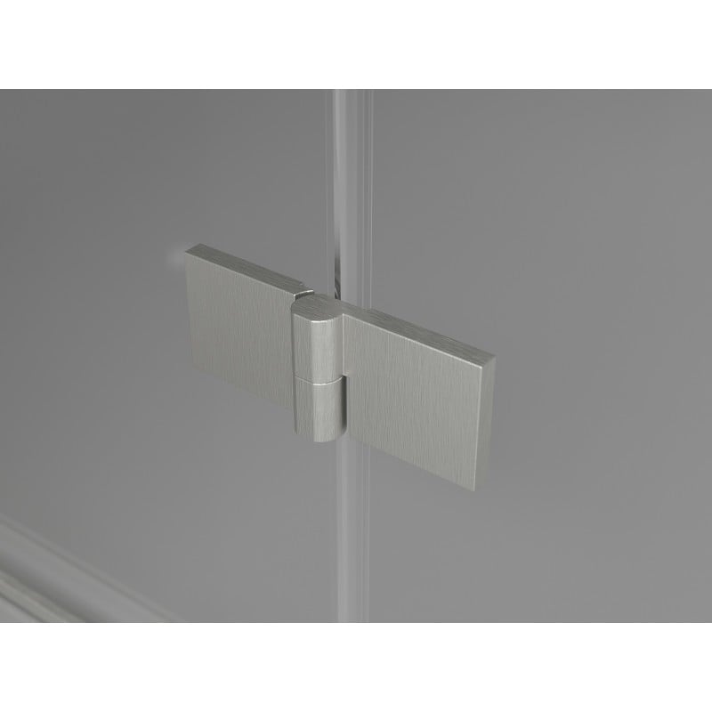 Mexen Lunar L Duo 180 cm Hinged Shower Door, Transparent, Brushed Nickel - 834DL-180-000-97-00