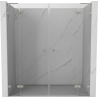 Mexen Lunar L Duo 180 cm Hinged Shower Door, Transparent, Brushed Nickel - 834DL-180-000-97-00