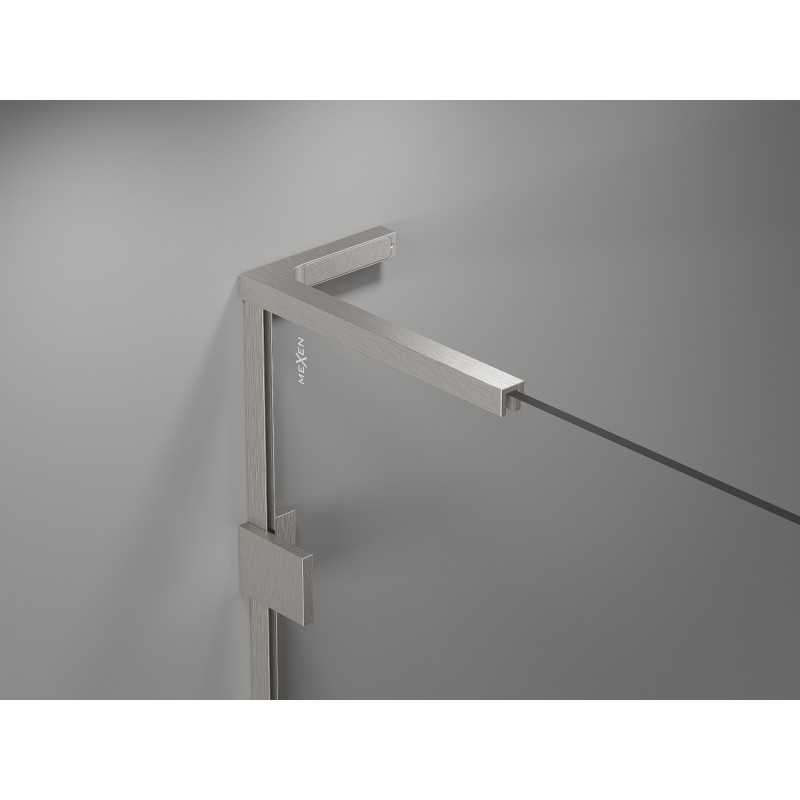 Mexen Lunar L Duo Shower Door Swing 190 cm, Transparent, Brushed Nickel - 834DL-190-000-97-00
