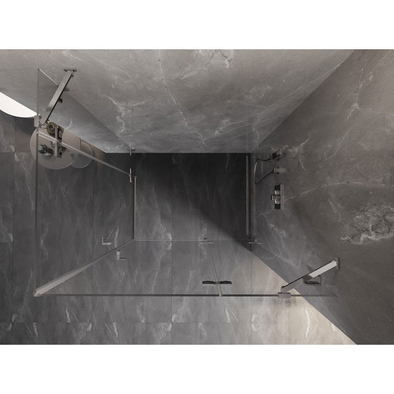 Mexen Lunar Duo right-hinged shower cabin 110 x 95 cm, transparent, chrome - 834-110P-095L-01-00